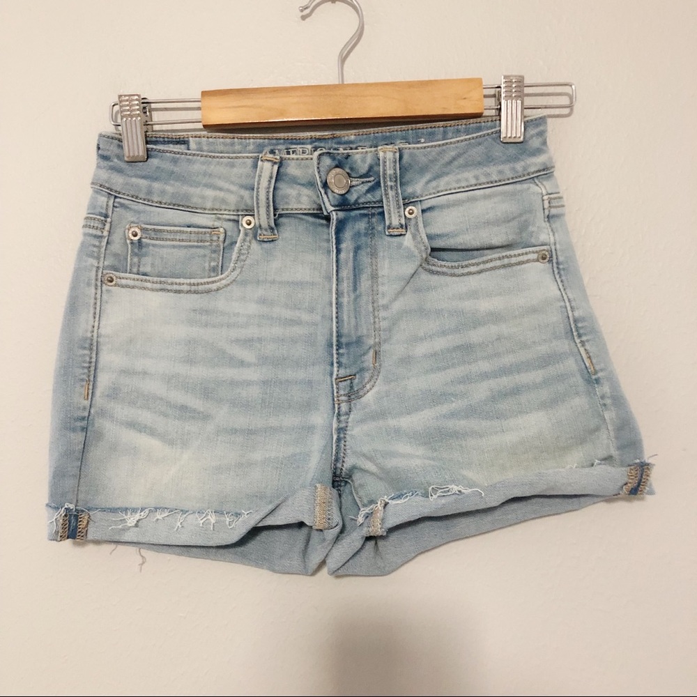 American Eagle High Rise Shortie Denim Shorts Sz 6